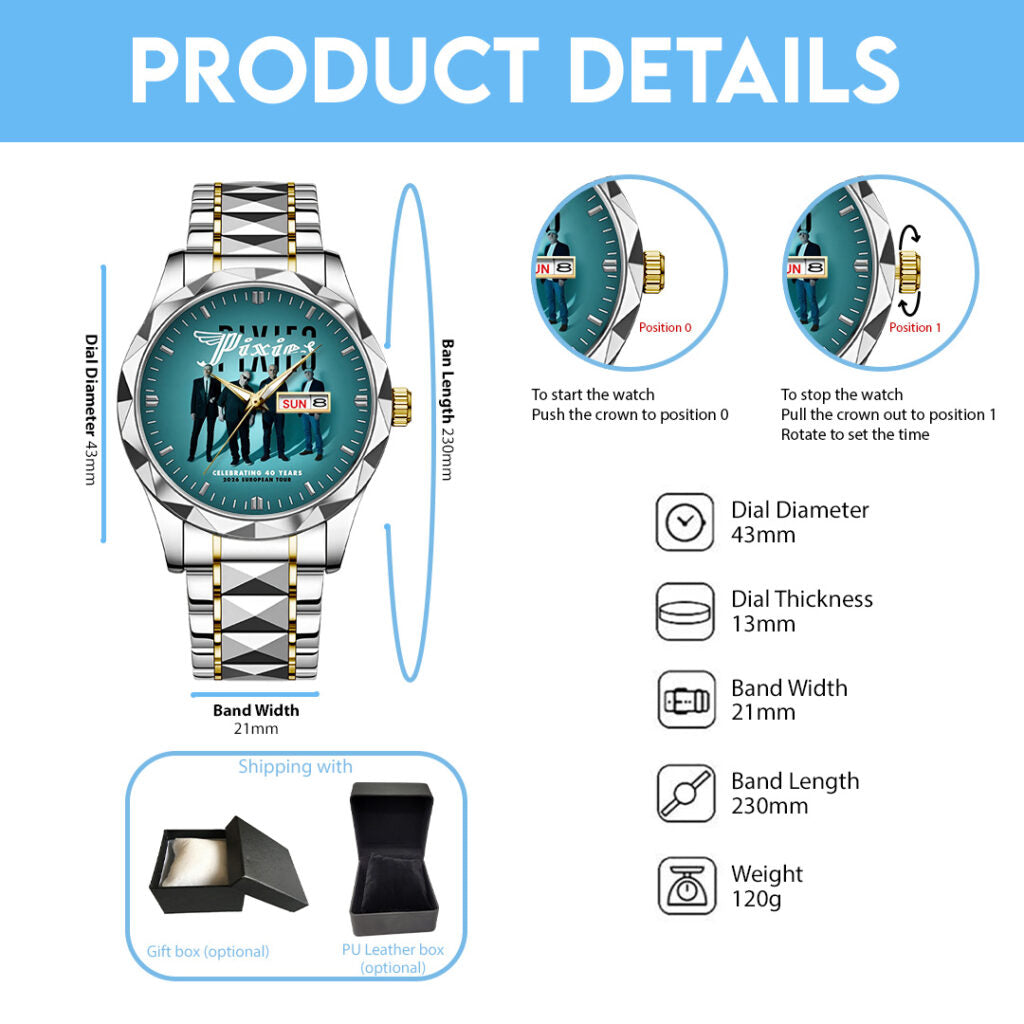 Pixies 40th Anniversary Tour 2026 Alloy Luxury Quartz Watch - TANTN22549