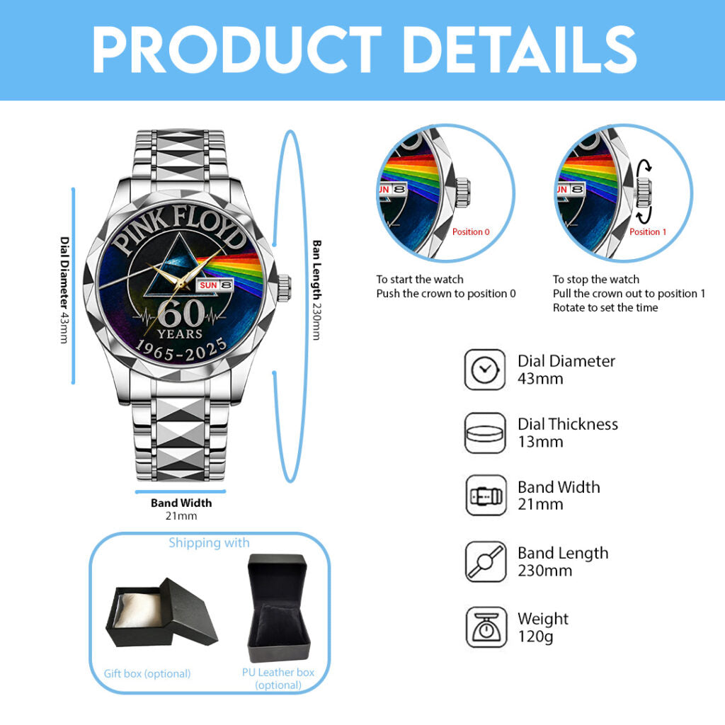Pink Floyd 60th Anniversary Alloy Luxury Quartz Watch - TANTN24643