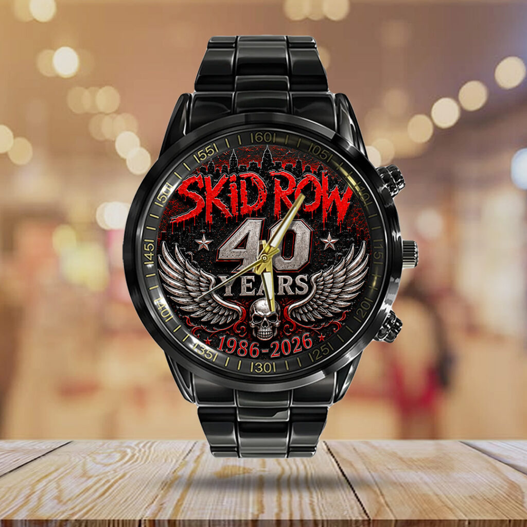Skid Row 40th Anniversary Black Stainless Steel Watch - TANTN24659