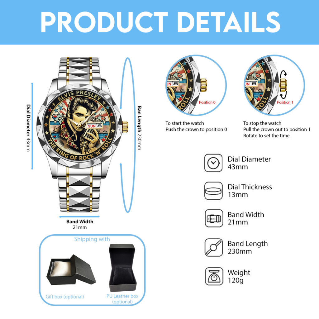 Elvis Presley Alloy Luxury Quartz Watch - TMTHU3136