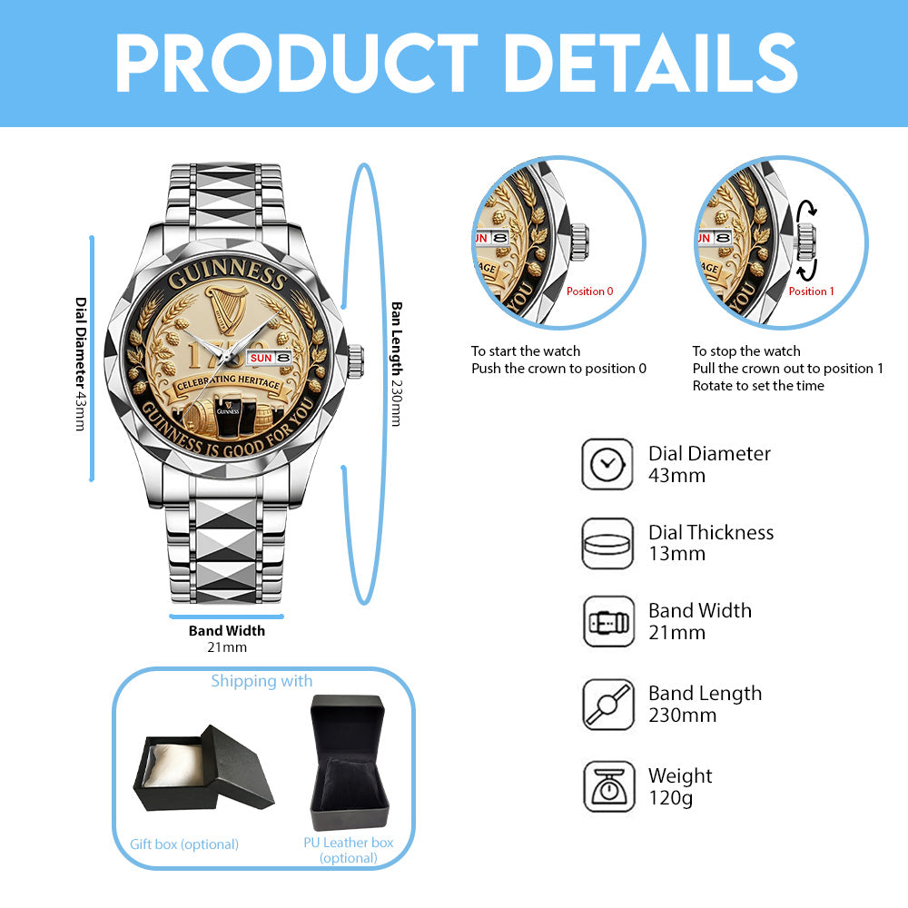 Guinness Alloy Luxury Quartz Watch - TANTN20698