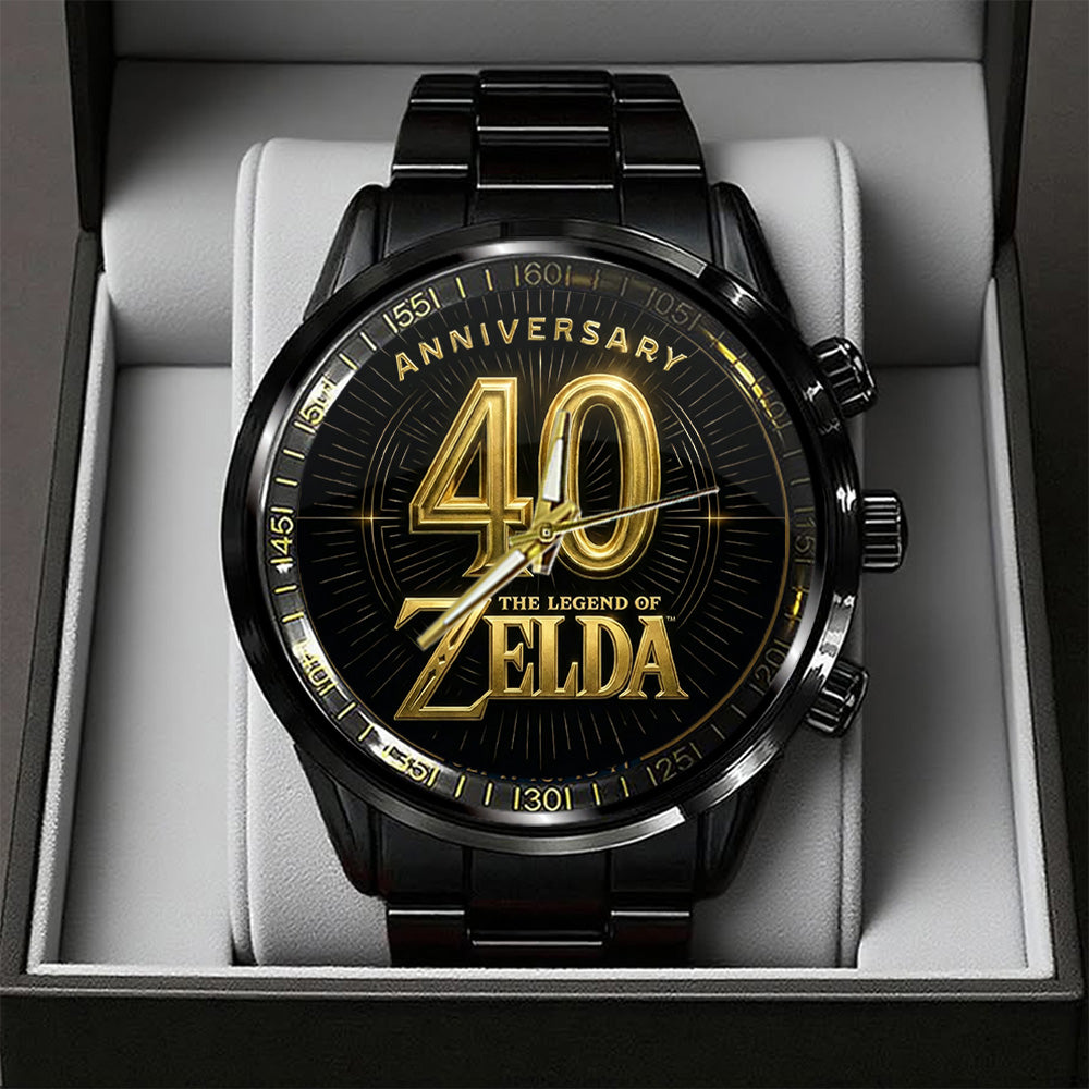 The Legend of Zelda 40th Anniversary Black Stainless Steel Watch - GNE4871