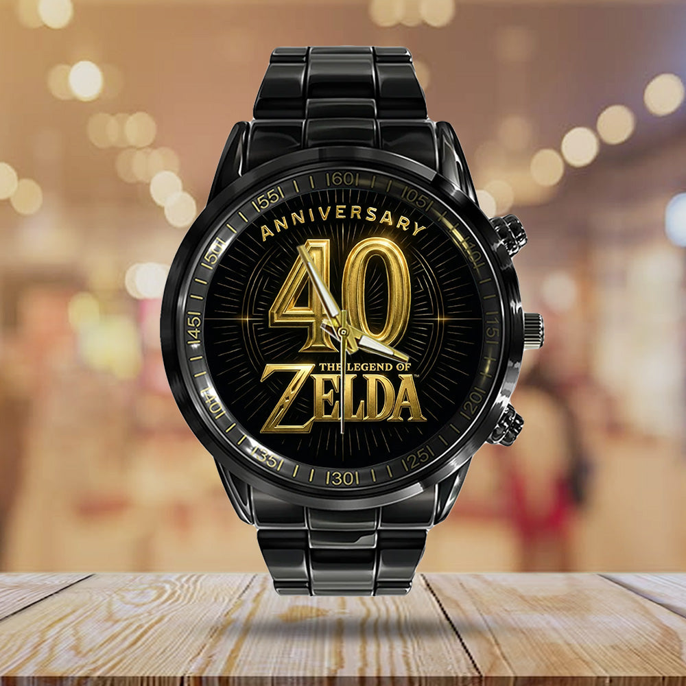 The Legend of Zelda 40th Anniversary Black Stainless Steel Watch - GNE4871