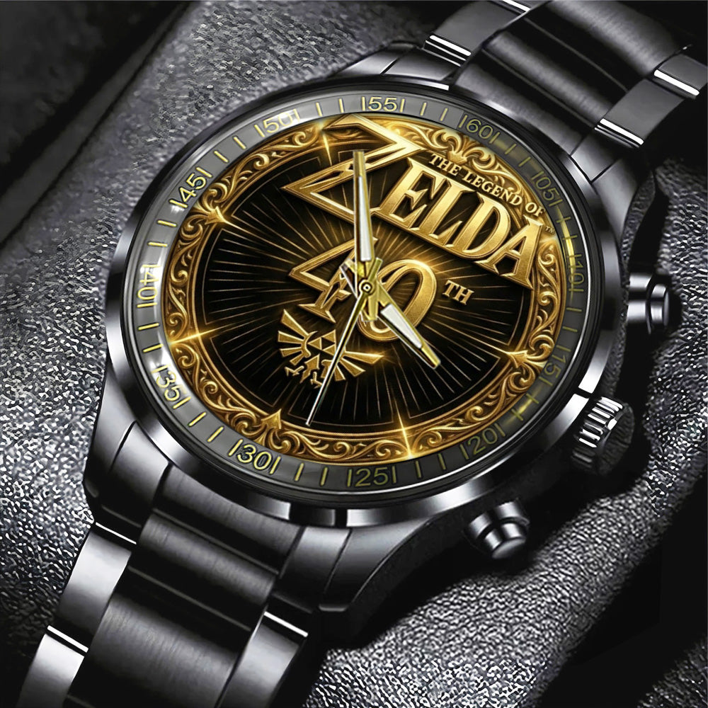 The Legend of Zelda 40th Anniversary Black Stainless Steel Watch - GNE4873