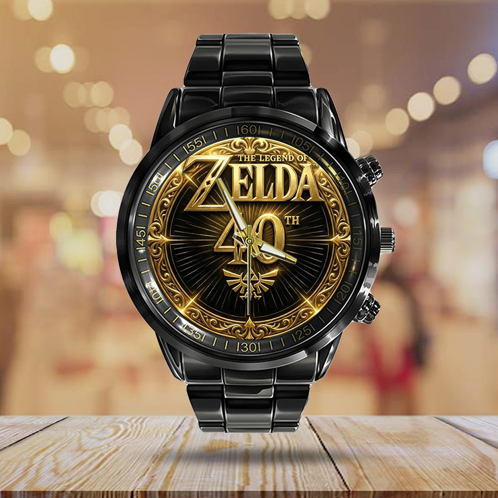 The Legend of Zelda 40th Anniversary Black Stainless Steel Watch - GNE4873