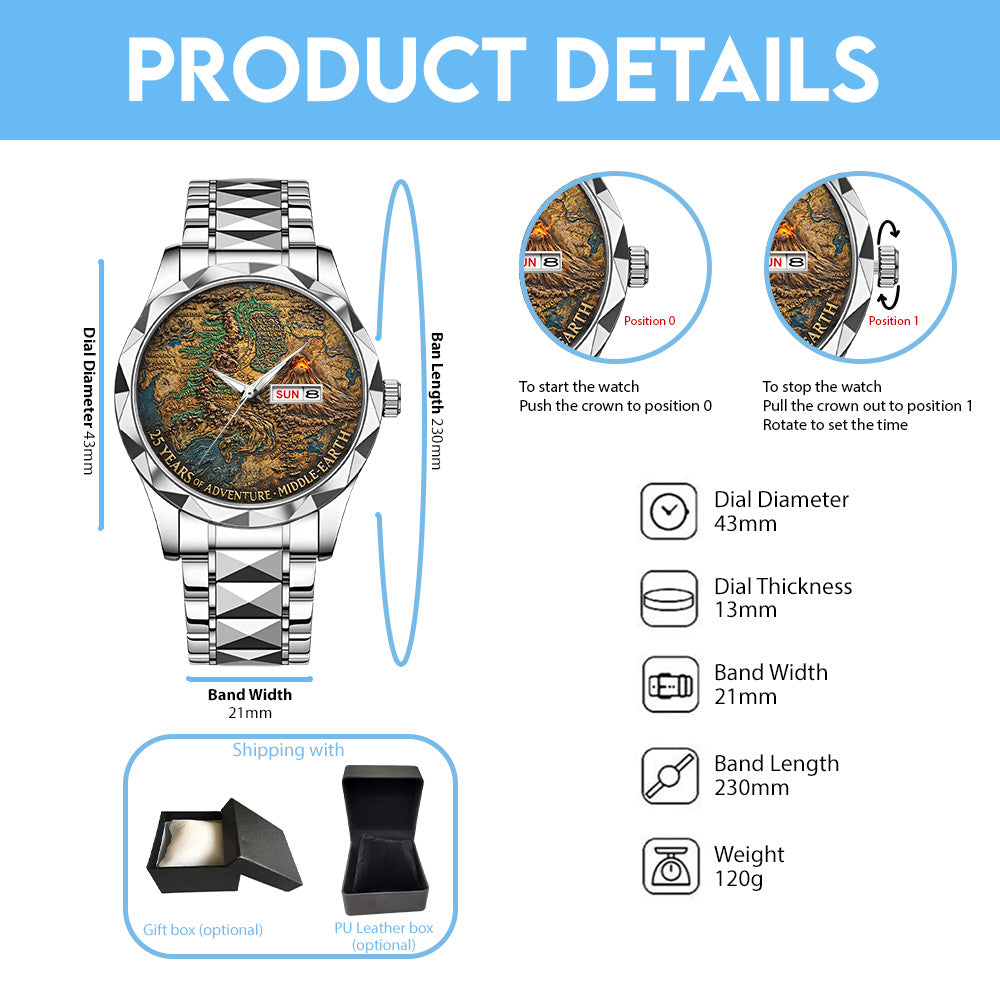 The Lord Of The Rings 25th Anniversary Alloy Luxury Quartz Watch - TANTN20366