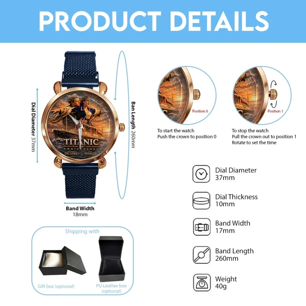 Titanic 30th Anniversary Mesh Strap Quartz Watch - HOATT20753