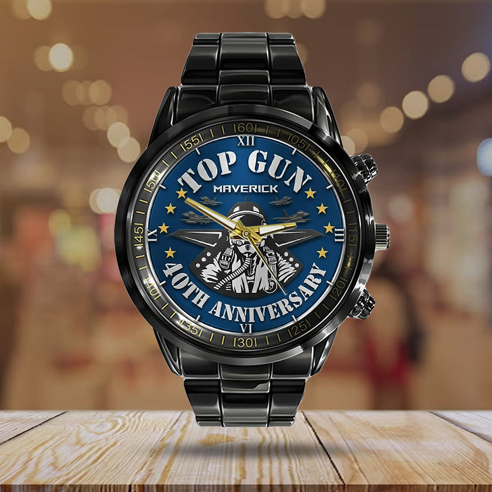 Top Gun 40th Anniversary Black Stainless Steel Watch - TMTHU3010