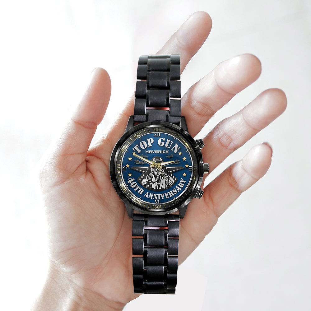 Top Gun 40th Anniversary Black Stainless Steel Watch - TMTHU3010