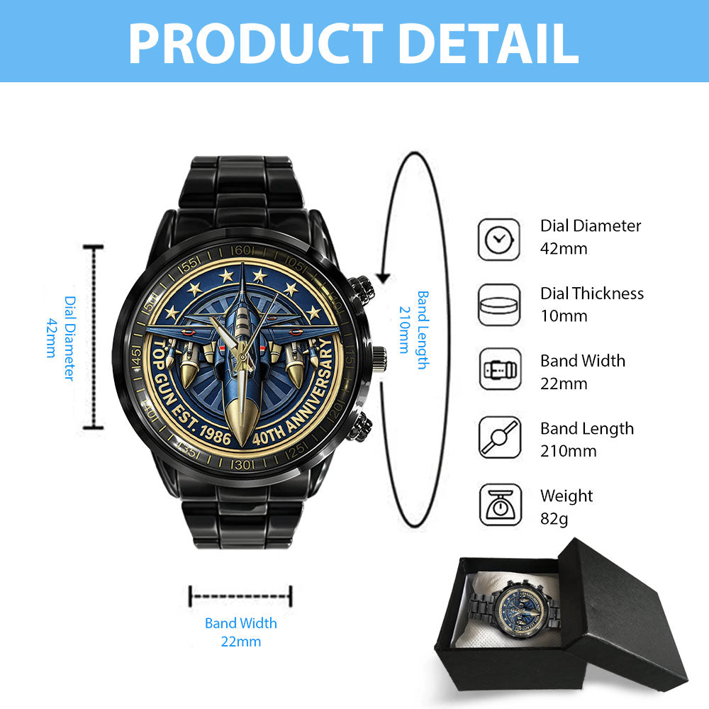 Top Gun 40th Anniversary 2026 Black Stainless Steel Watch - TMTHU2798