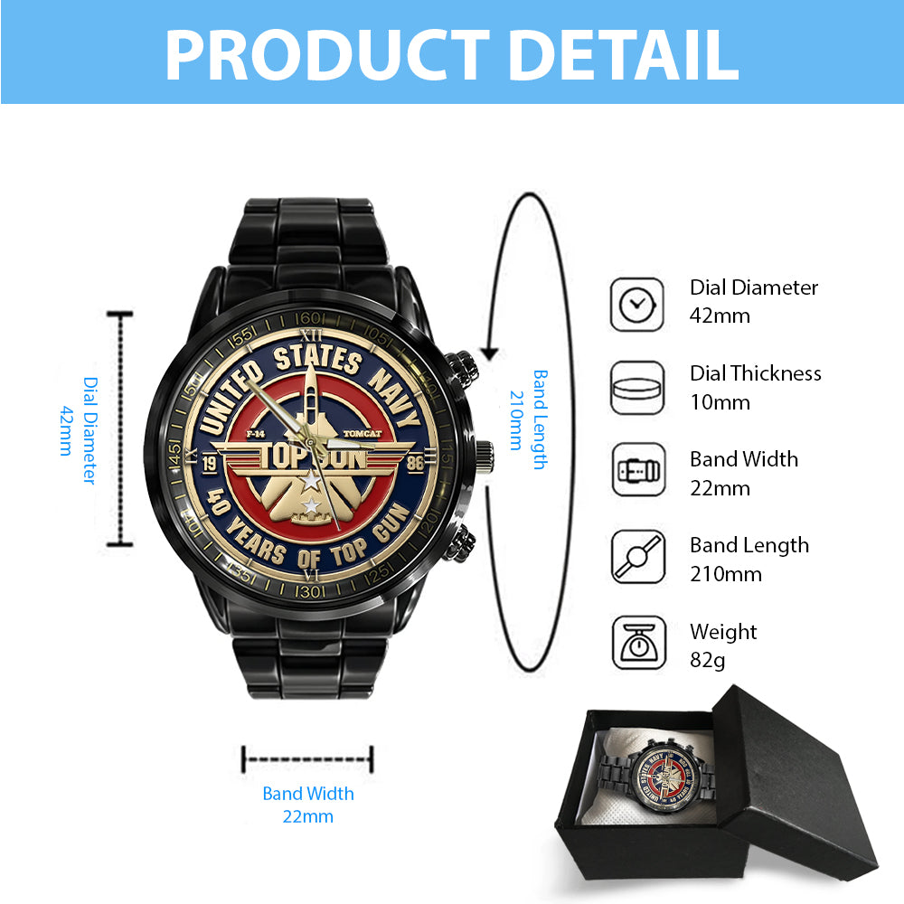 Top Gun 40th Anniversary 2026 Black Stainless Steel Watch - TMTHU3362