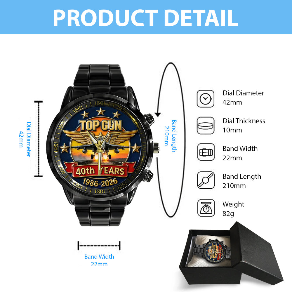 Top Gun 40th Anniversary 2026 Black Stainless Steel Watch - TANTN19782