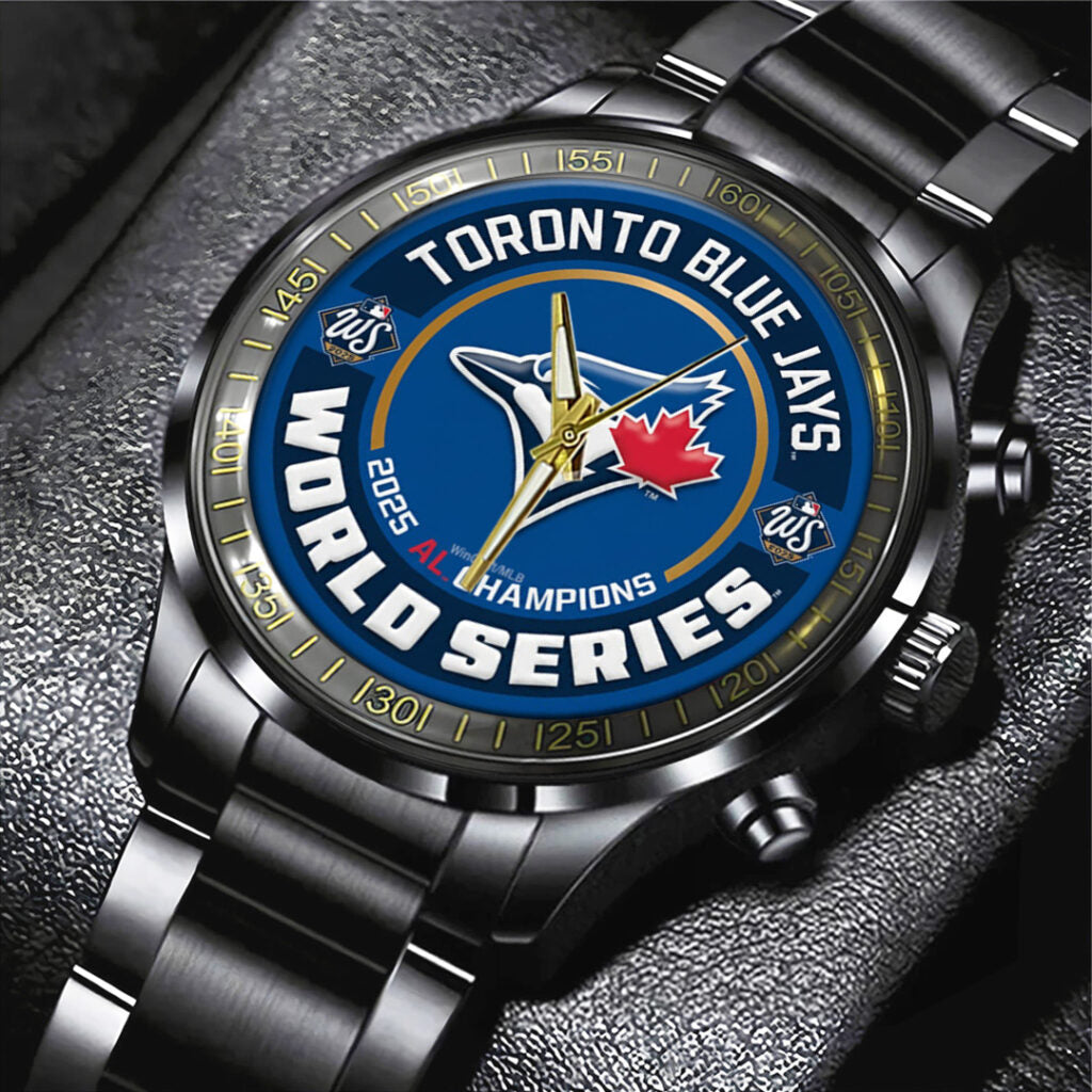 Toronto Blue Jays  2025 American League Champions Black Stainless Steel Watch - TANTN17652