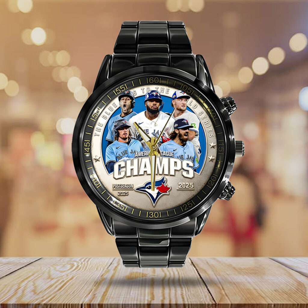 Toronto Blue Jays  2025 American League Champions Black Stainless Steel Watch - TANTN17712