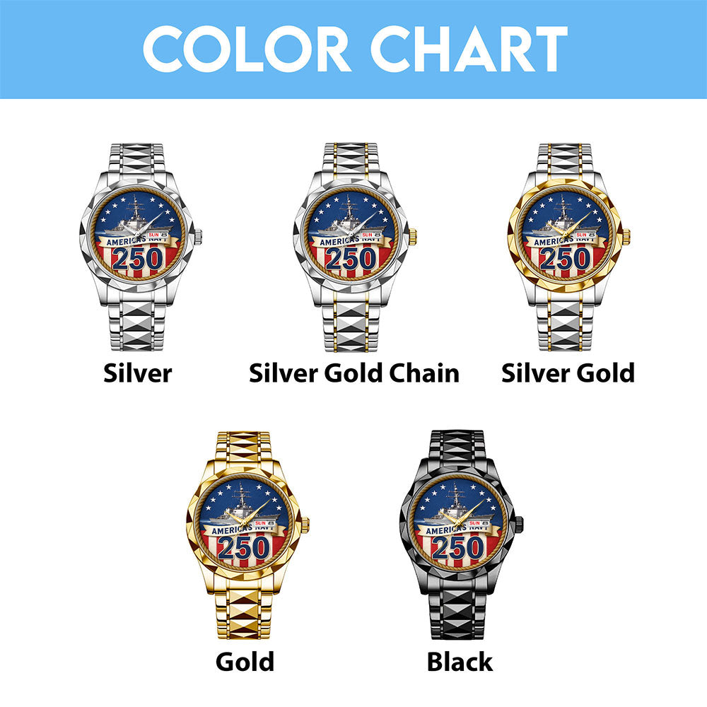 US Navy 250th Anniversary Alloy Luxury Quartz Watch - MAITM13378