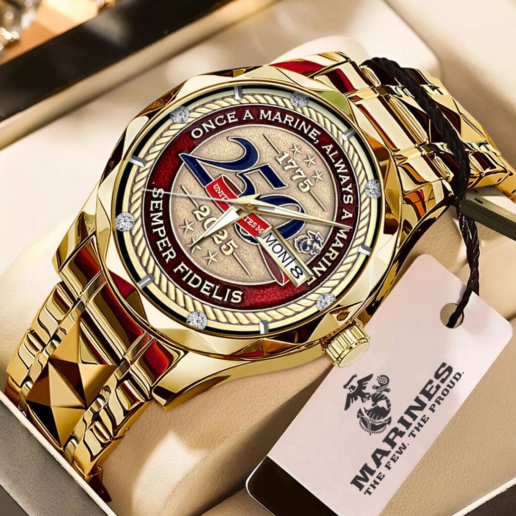 US Marine Corps 250th Anniversary 2025 Alloy Luxury Quartz Watch - TMTHU638