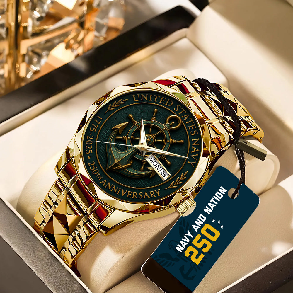 US Navy 250th Anniversary Alloy Luxury Quartz Watch - TANTN17537