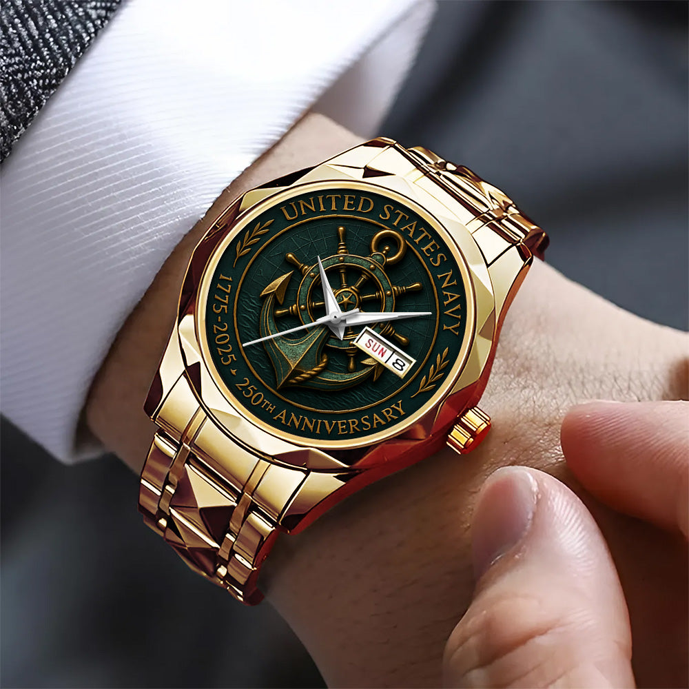 US Navy 250th Anniversary Alloy Luxury Quartz Watch - TANTN17537
