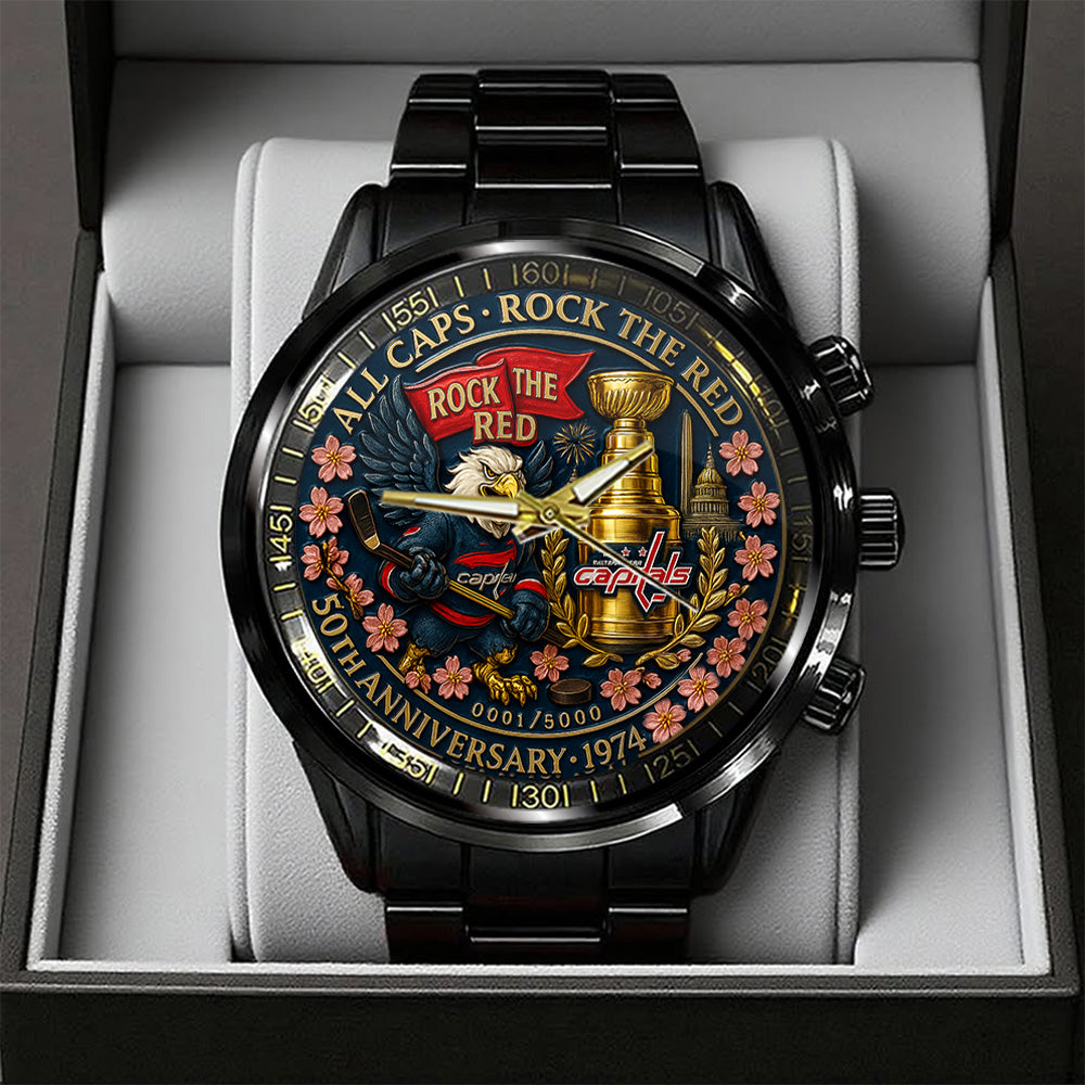 Washington Capitals 50 Years Black Stainless Steel Watch - TANTN17827