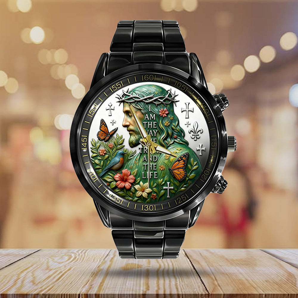 Way, Truth, and Life Black Stainless Steel Watch - TANTN19359