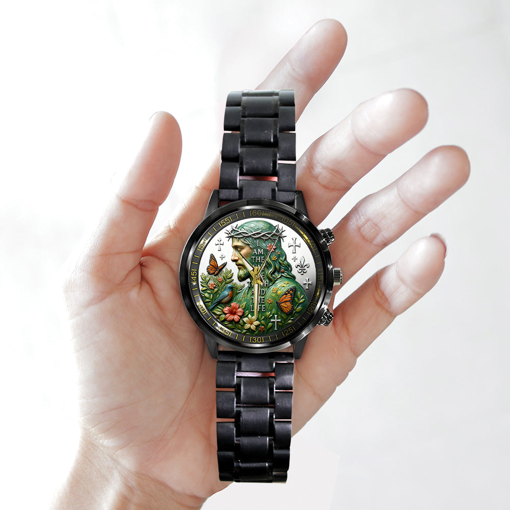 Way, Truth, and Life Black Stainless Steel Watch - TANTN19359