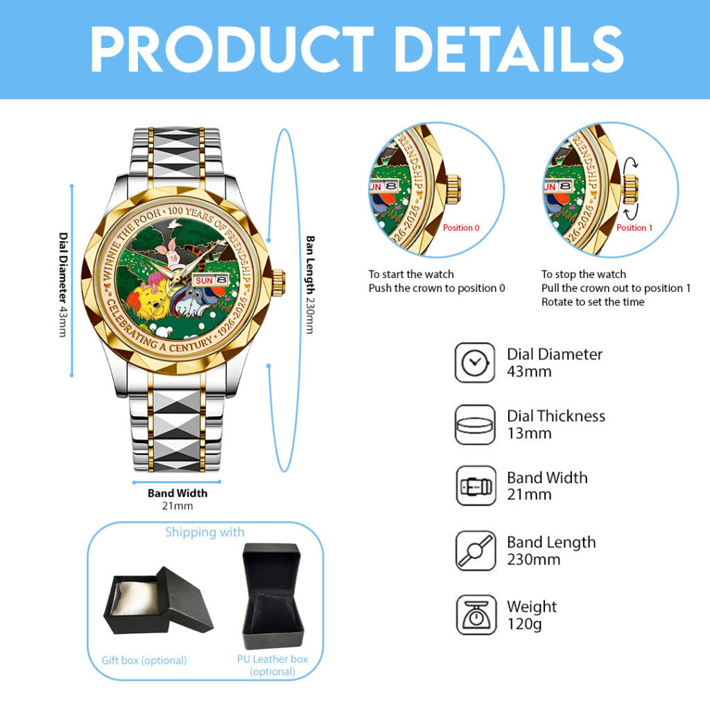 Winnie-the-Pooh 100th Anniversary Alloy Luxury Quartz Watch - HOATT15703