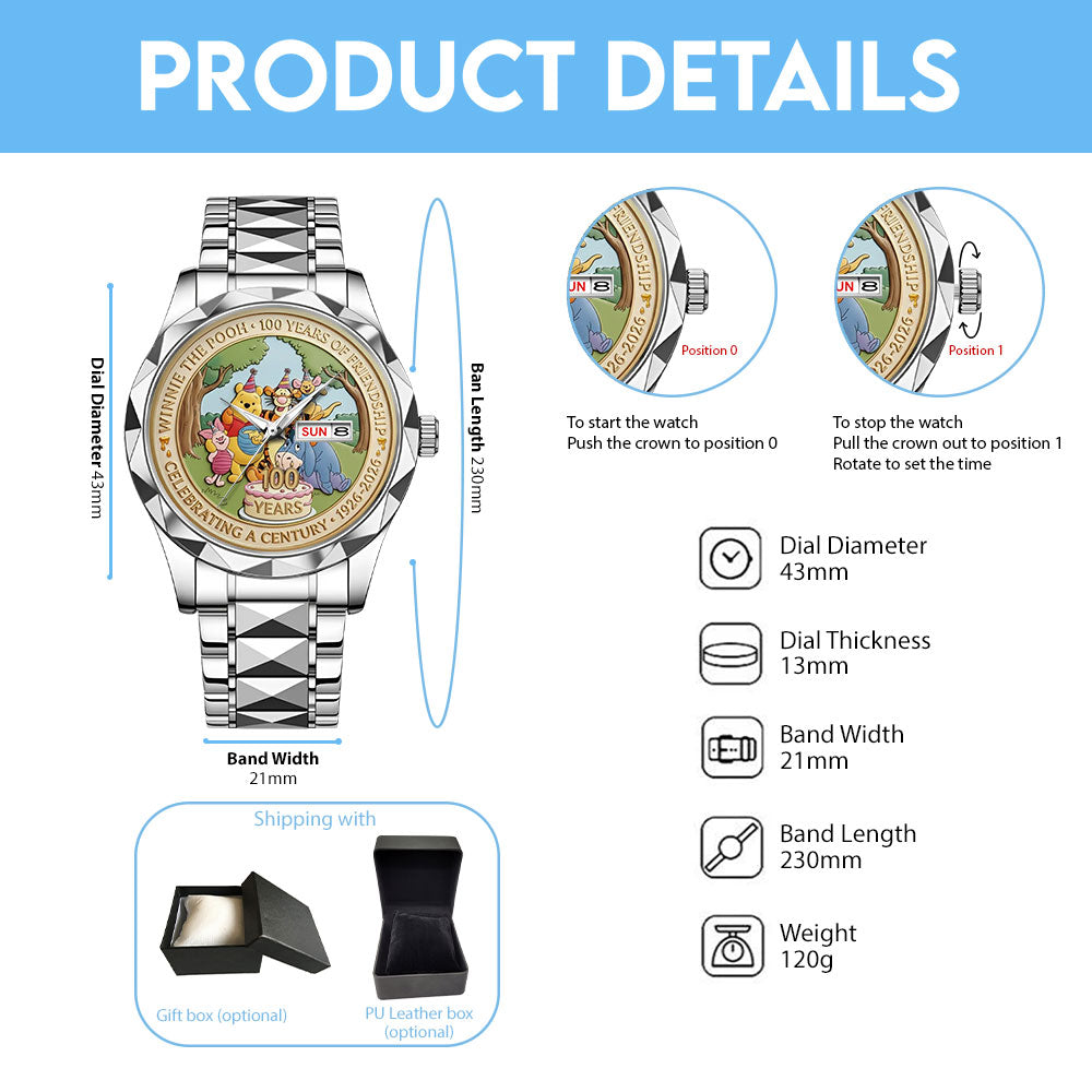 Winnie-the-Pooh 100th Anniversary Alloy Luxury Quartz Watch - MAITM14392
