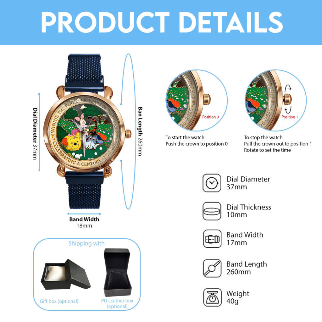 Winnie-the-Pooh 100th Anniversary Mesh Strap Quartz Watch - HOATT16754