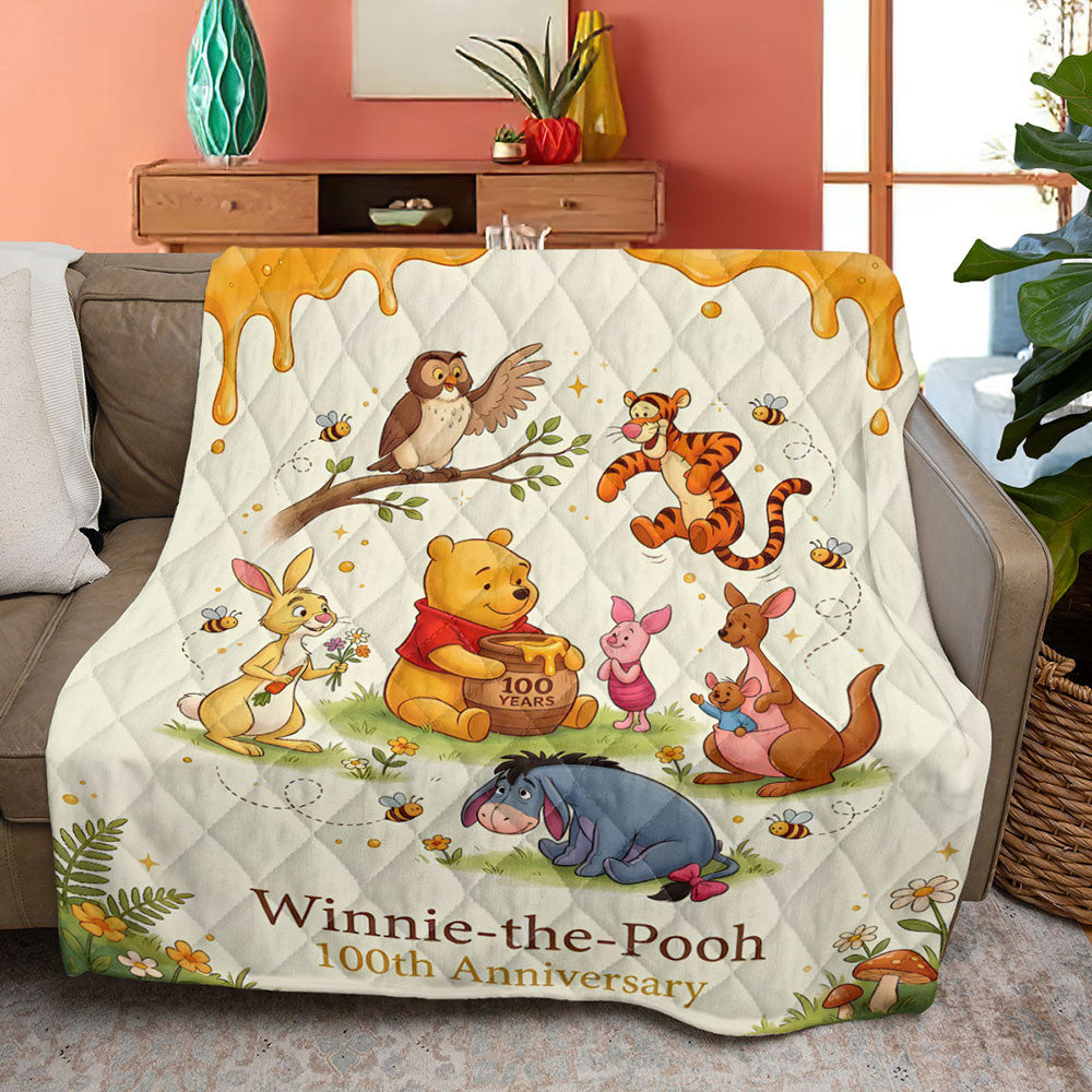 Winnie-the-Pooh 100th Anniversary Quilt Blanket - TMTHU3036