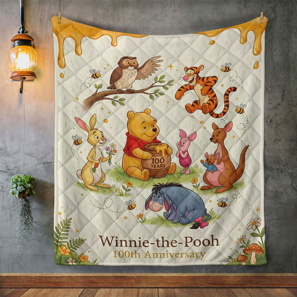 Winnie-the-Pooh 100th Anniversary Quilt Blanket - TMTHU3036
