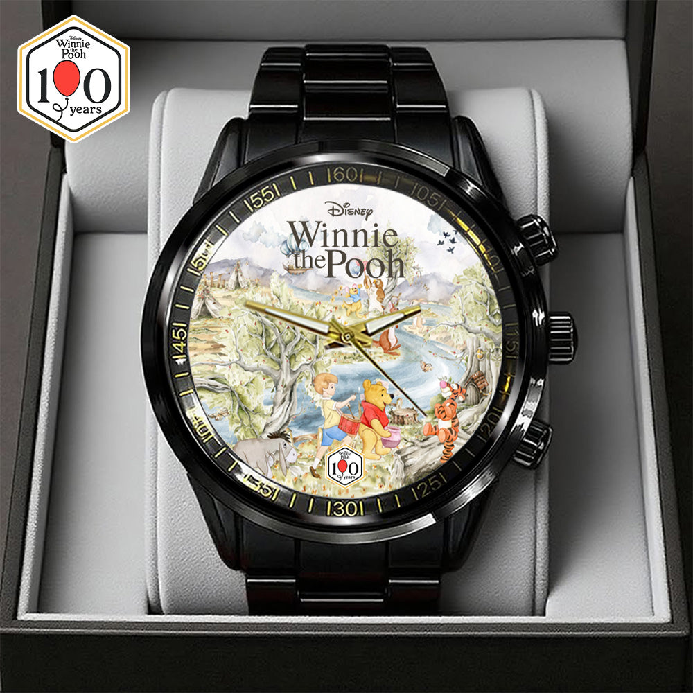 Winnie-the-Pooh 100th Anniversary Black Stainless Steel Watch - GNE7841