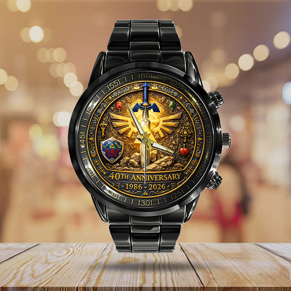 The Legend of Zelda 40th Anniversary Black Stainless Steel Watch - TANTN19993