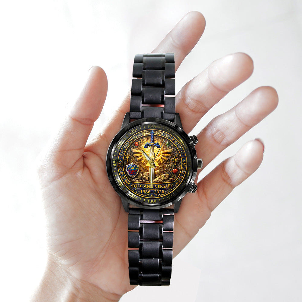 The Legend of Zelda 40th Anniversary Black Stainless Steel Watch - TANTN19993
