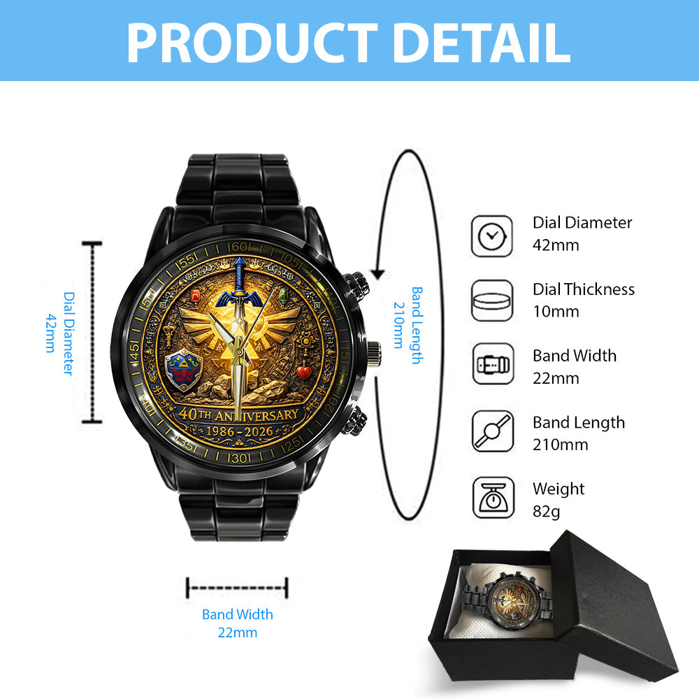 The Legend of Zelda 40th Anniversary Black Stainless Steel Watch - TANTN19993