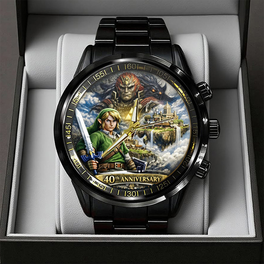 The Legend of Zelda 40th Anniversary Black Stainless Steel Watch - TANTN19997