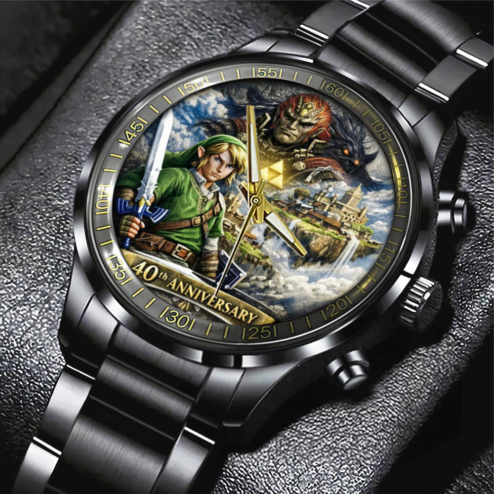 The Legend of Zelda 40th Anniversary Black Stainless Steel Watch - TANTN19997