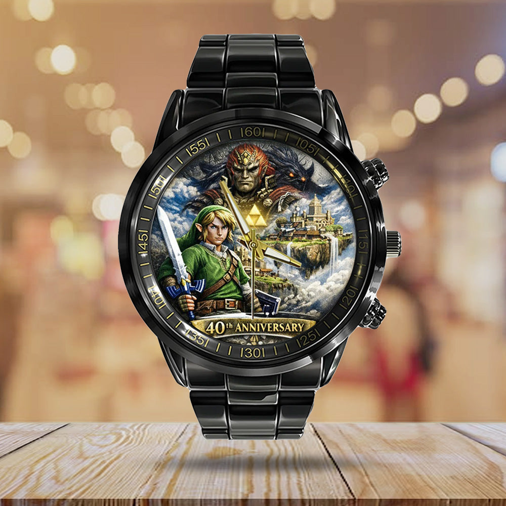 The Legend of Zelda 40th Anniversary Black Stainless Steel Watch - TANTN19997